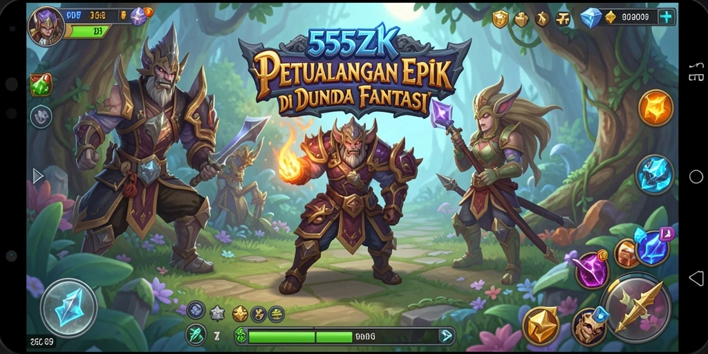 Tampilan menakjubkan dari gameplay 555ZK yang menggabungkan petualangan dan strategi.