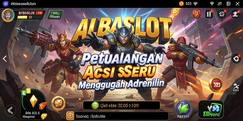 Tangkapan layar utama menampilkan aksi seru dalam ALBASLOT.