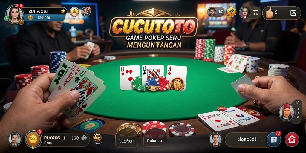 Cuplikan gameplay seru dari CUCUTOTO yang menampilkan kartu Poker.