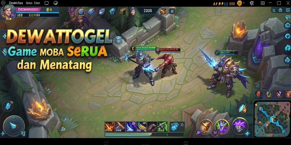 Gameplay seru DEWATOGEL dengan karakter unik dan strategi tim.