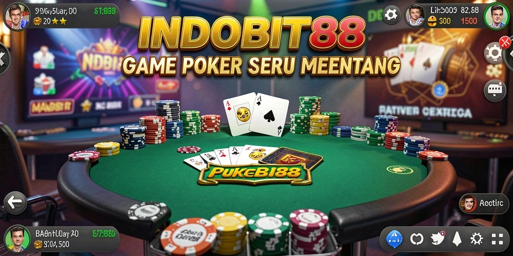 Tampilan gameplay Poker yang menarik di INDOBIT88.