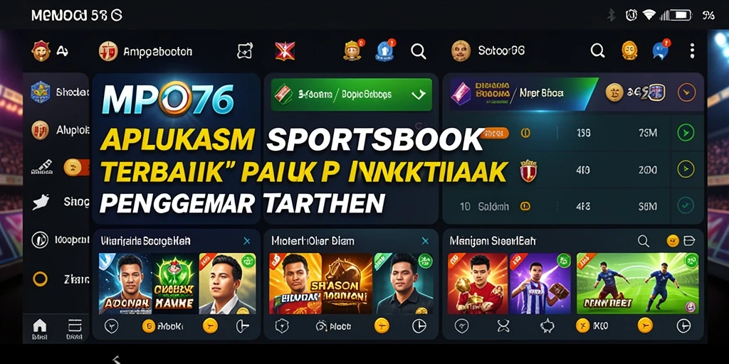 Tangkapan layar MPO76 menampilkan antarmuka Sportsbook yang interaktif dan dinamis.