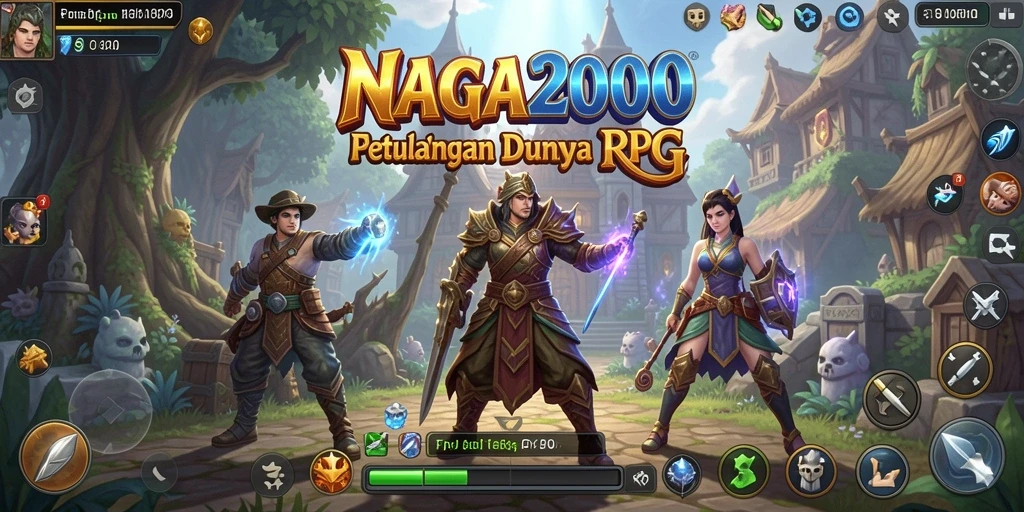 Screenshot gameplay NAGA2000 menampilkan pertarungan mendebarkan dalam dunia RPG.