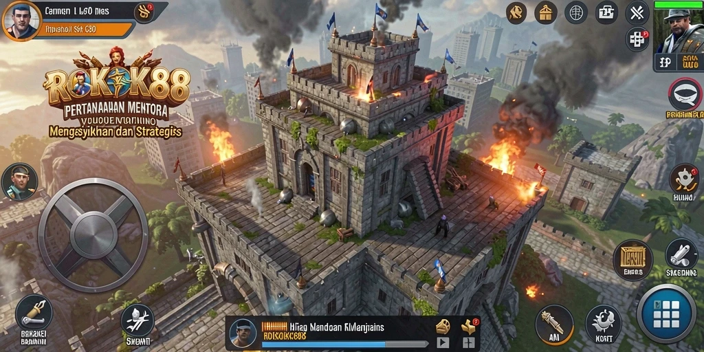 Screenshot gameplay ROKOK88 menampilkan aksi Tower Defense yang mendebarkan.
