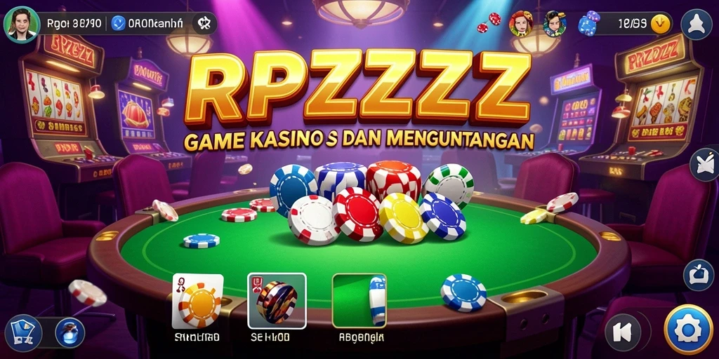Tampilan menarik dari gameplay kasino RPZZZ yang penuh warna.