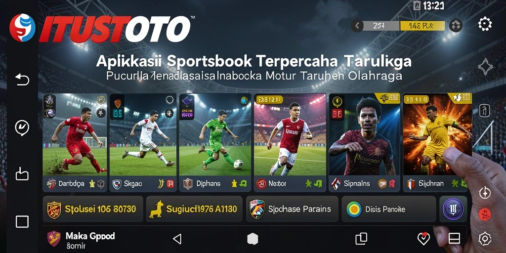 Screenshot utama aplikasi SITUSTOTO yang menampilkan antarmuka taruhan olahraga.