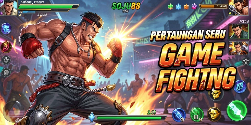 Tampilan gameplay SOJU88 dengan aksi pertarungan yang intens.