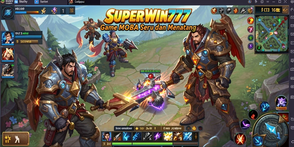 Tangkapan layar menunjukkan aksi seru dalam permainan MOBA.
