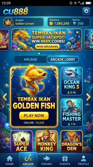 Tampilan berbagai kategori aplikasi yang tersedia di cu888.